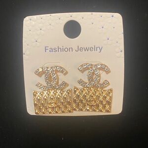 Gold CC Fashion Earrings